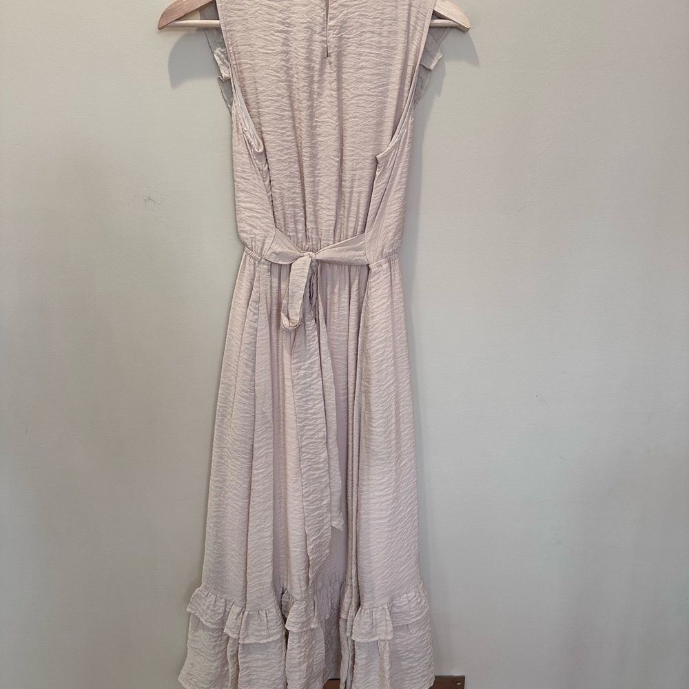 Ruffled Cream Midi Dress - Picture 2 of 3